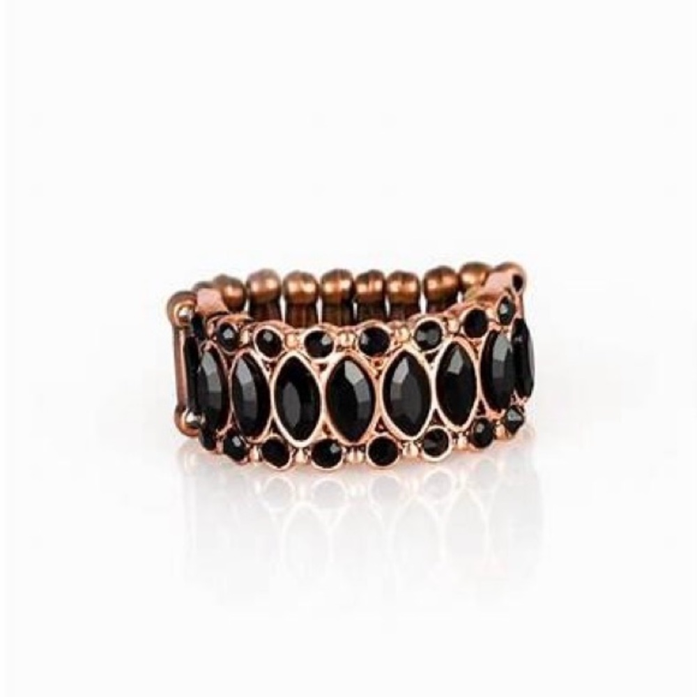 *Cooper and black rhinestones  ring.